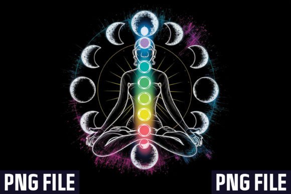 Download Chakra Phases Moon Yoga Sublimation PNG - Sublimation Collection