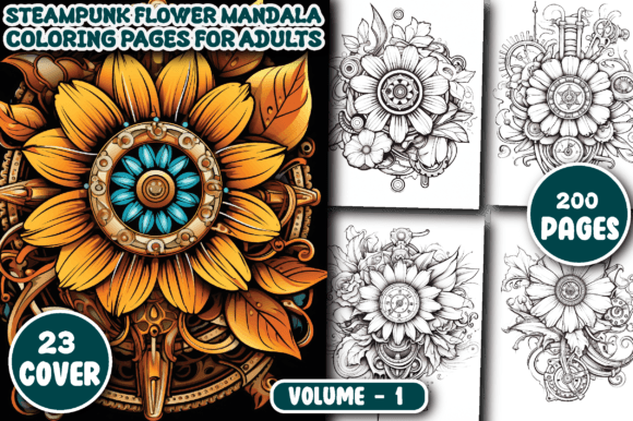 Download Steampunk Flower Mandala Coloring Pages - Mandala coloring page Collection