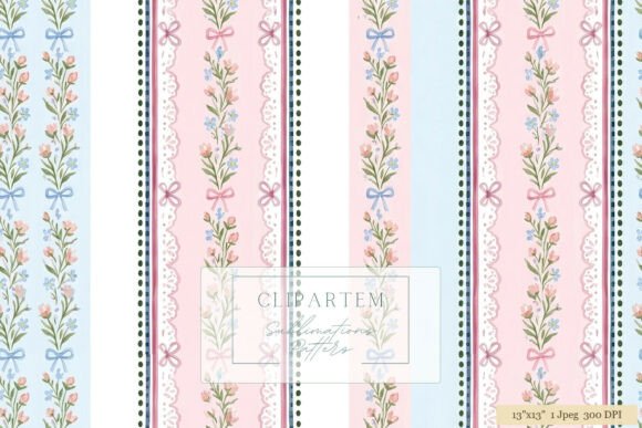Download Floral Stripe Sublimation Pattern Design - Sublimation Collection