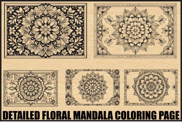 Download Elegant Floral Mandala Coloring Page Set - Mandala coloring page Collection