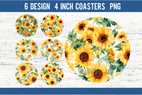Download Sunflower Round Coaster Sublimation - Sublimation Collection
